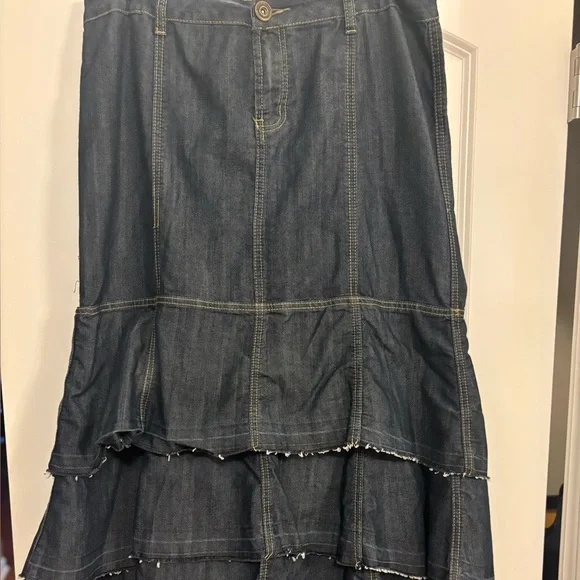 Ashley Stewart Denim Tiered Skirt - Picture 1 of 2